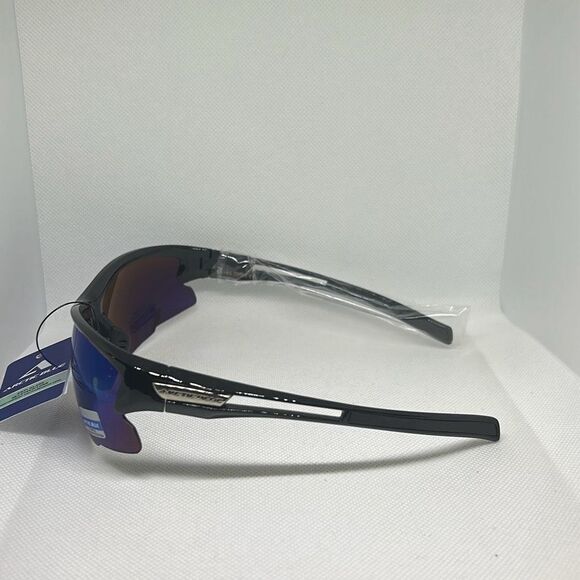 Arctic Blue Mirrored Semi Rimless Sunglasses - Picture 2 of 3